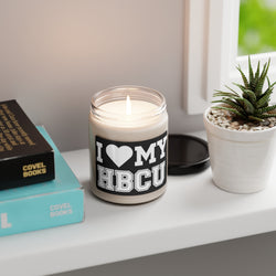 HBCU Scented Soy Candle with "I Love My HBCU" design label