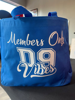 Sorority Members Only D9 Vibes Tote Bag Royal Blue/White