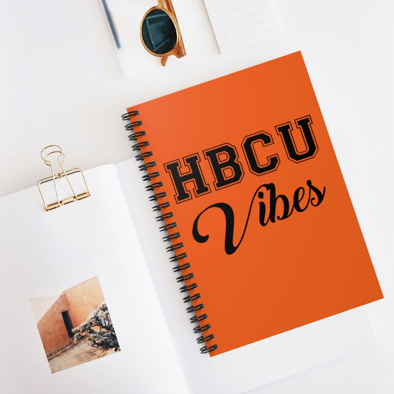 Orange+Black HBCU Vibes Spiral Notebook