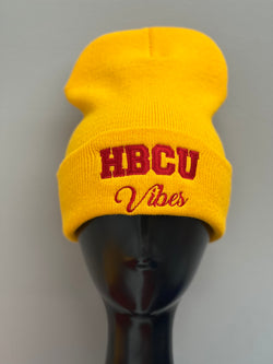Gold & Red HBCU Vibes Beanie Hat