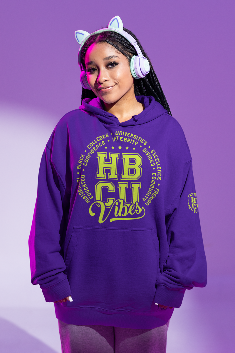 HBCU Purple & Neon Hoodie Vibes